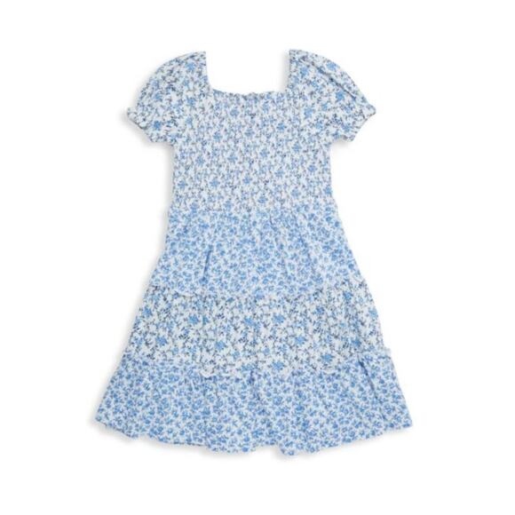 POLO RALPH LAUREN Little Girl's Floral Tiered Dress Size 3 Squareneck Short puff - Picture 2 of 7